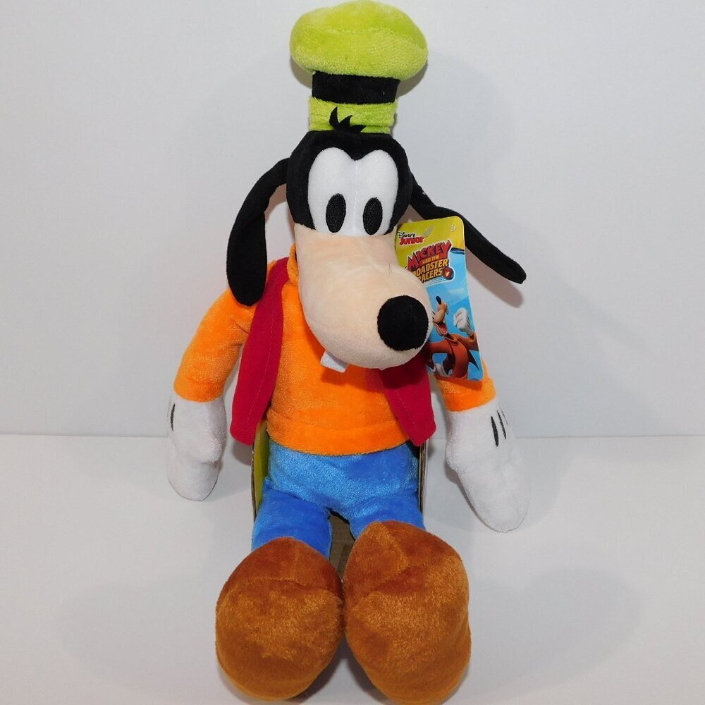 Disney Jr Mickey Mouse and the Roadster Racers 18" Goofy Plush Stuffed Doll New